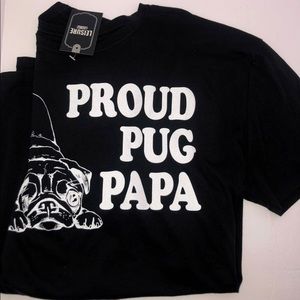 Leisure lounge Mens NWT LARGE Proud Pug Papa T-Shirt short sleeve